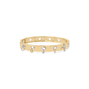 Gold Eyelet Bracelet with Gold & Diamond Piercings