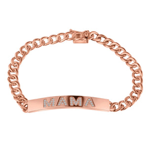 Gold Cuban Link Mama ID Bracelet