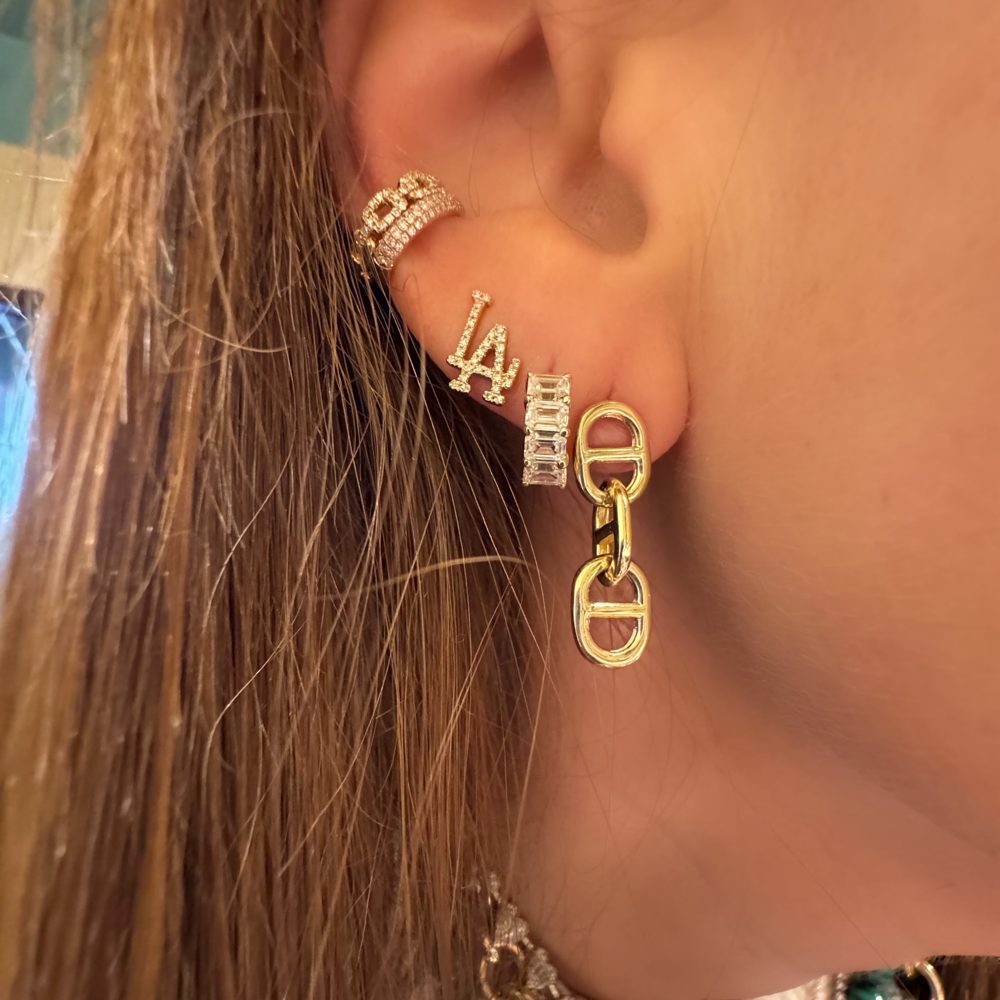 Gold Mariner Chain Drop Earrings