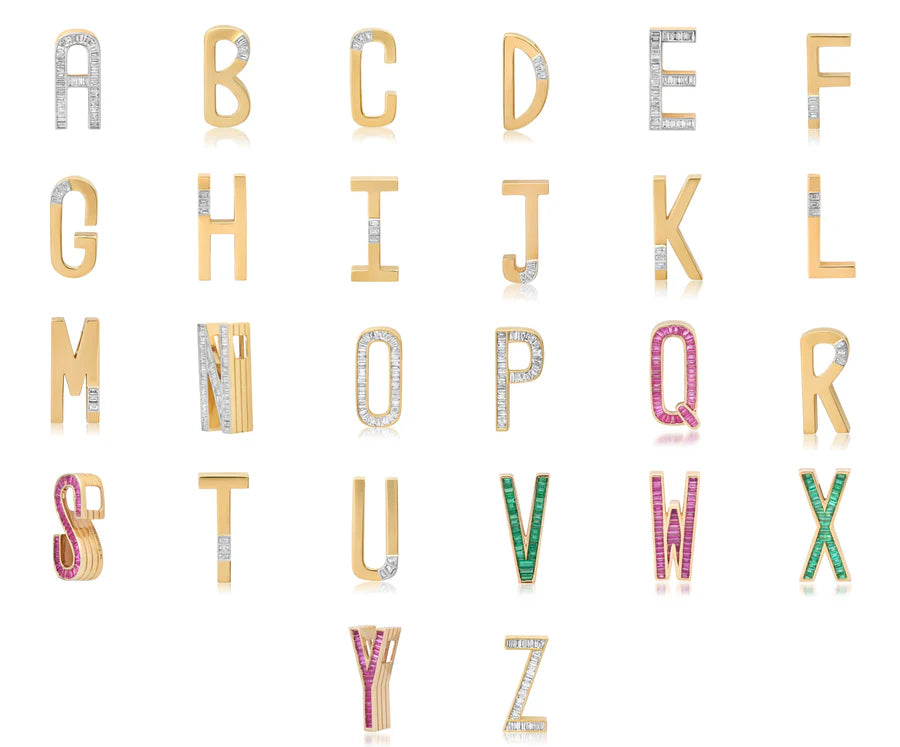 Slide-On Grandsize Encrusted Initial
