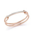 Grant Open Gold Elongated Link Bracelet Cuff with Diamond Bar