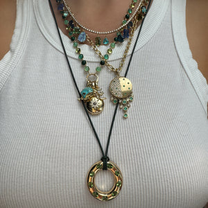 Green or Brown Kangaroo Leather Necklace