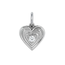 Mini Groovy Diamond Heart Locket Charm