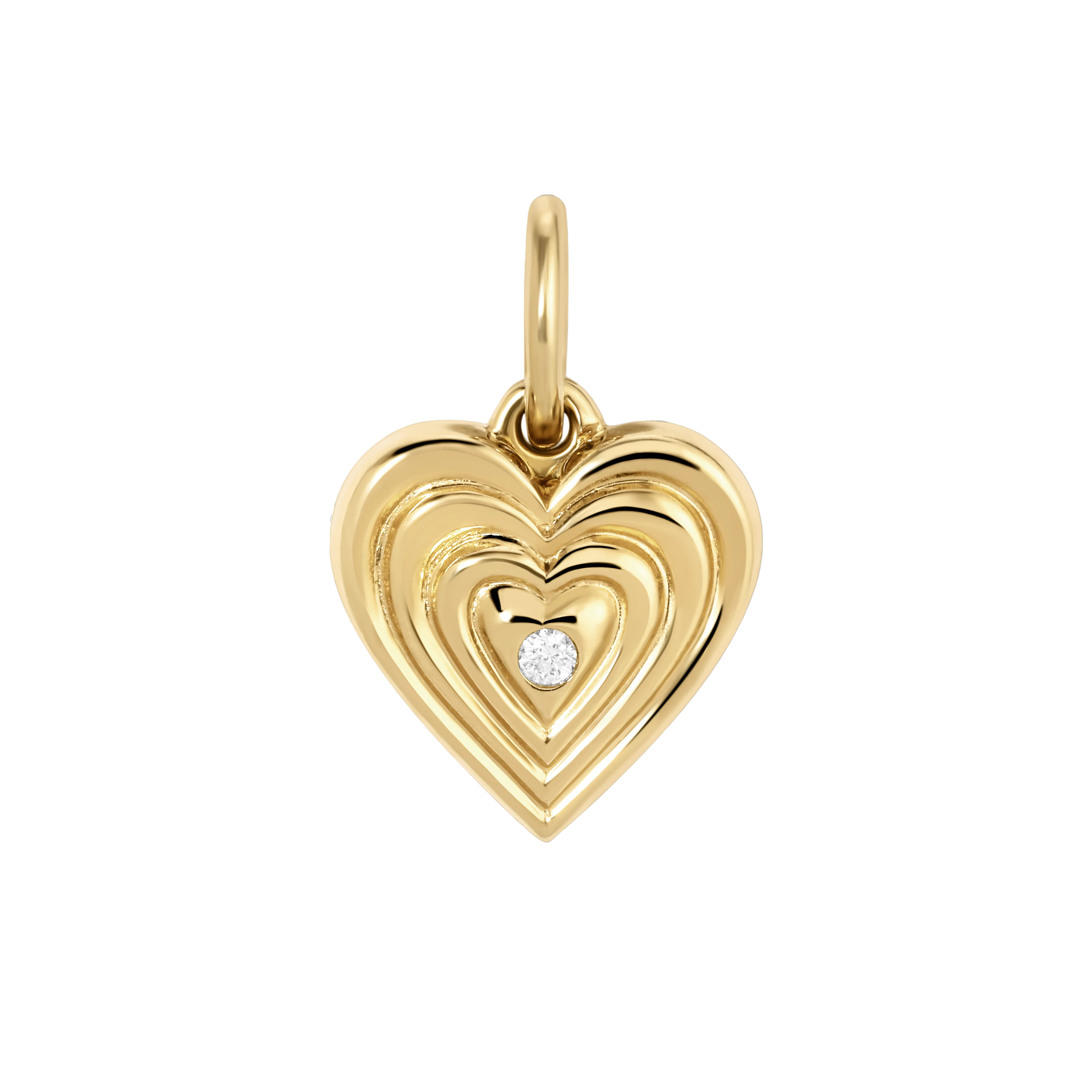 Mini Groovy Diamond Heart Locket Charm