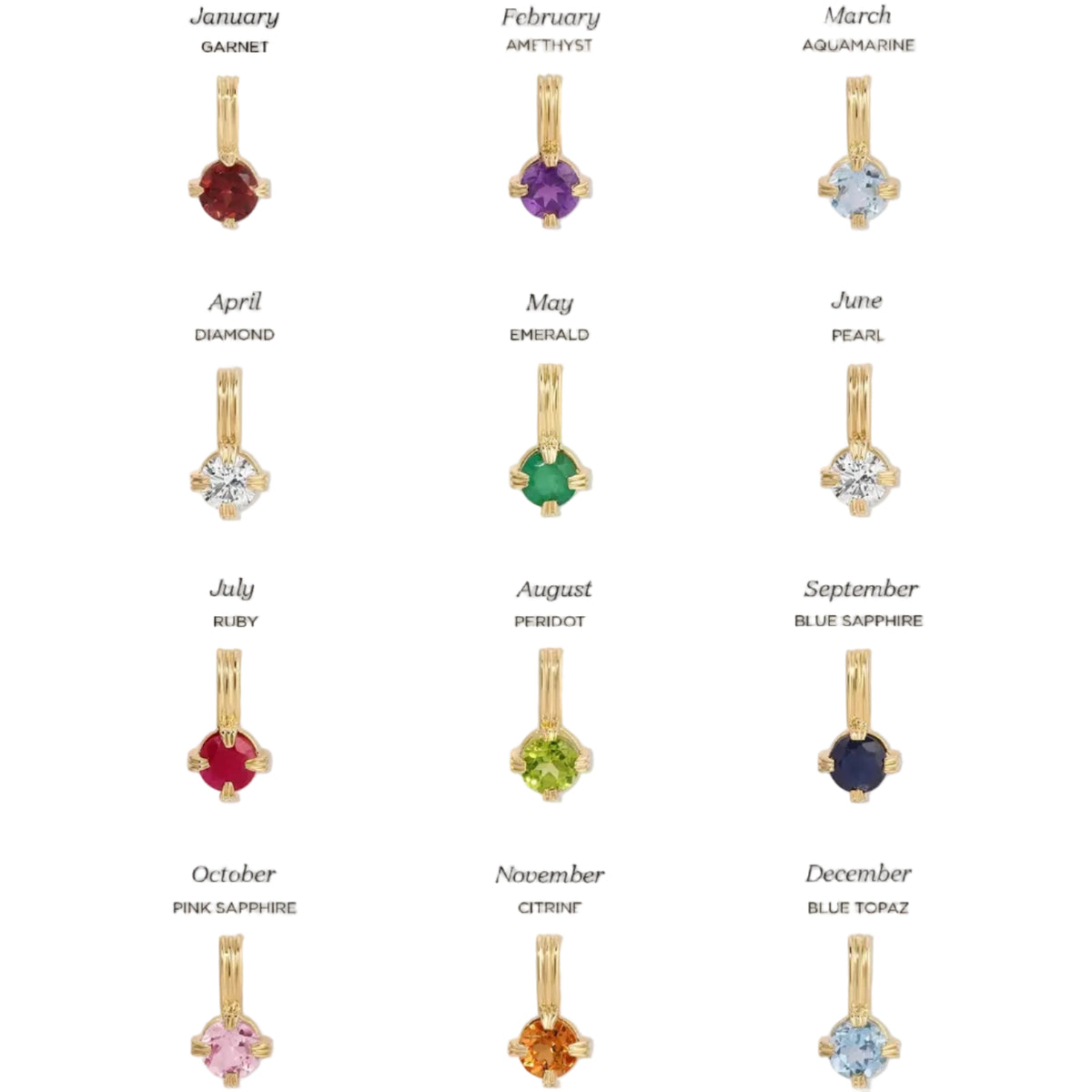 Groovy Mini Solitaire Gemstone Charm