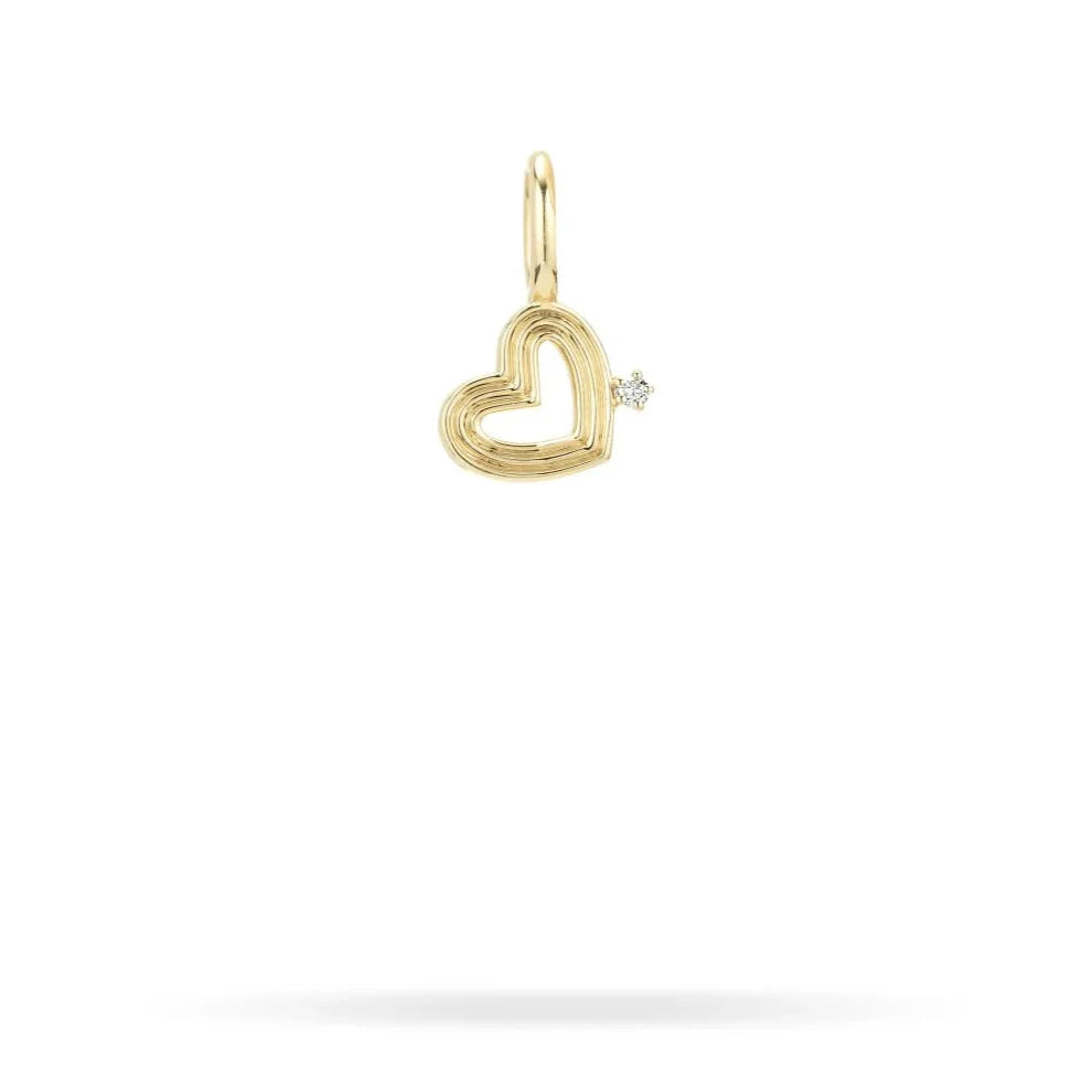 Groovy Mini Diamond Heart Charm