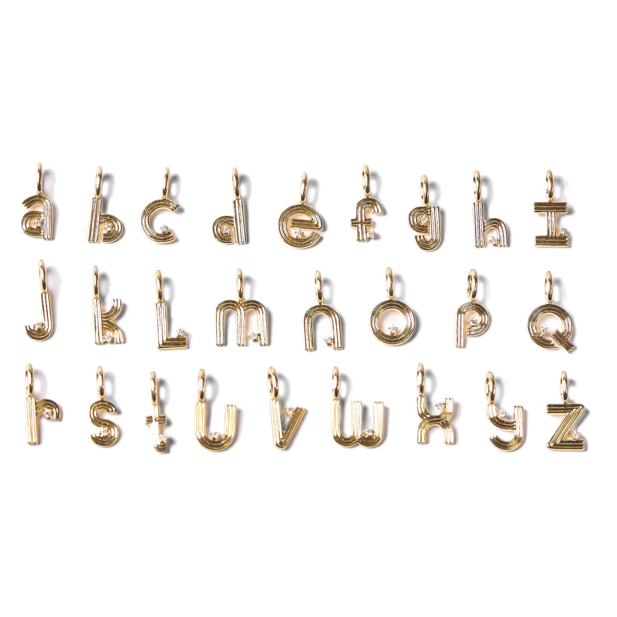 Groovy Mini Diamond Initial Charm