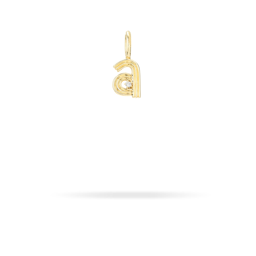 Groovy Mini Diamond Initial Charm