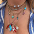 Heart Shaped Aquamarine Half Tennis Necklace