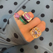 Hearty Sparkle Pave Gemstone Heart Ring