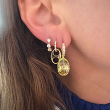 High Polish Mariner Drop Diamond Huggie Hoop Earrings