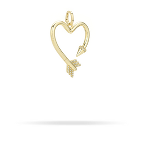 Hinged Diamond Arrow Heart Charm