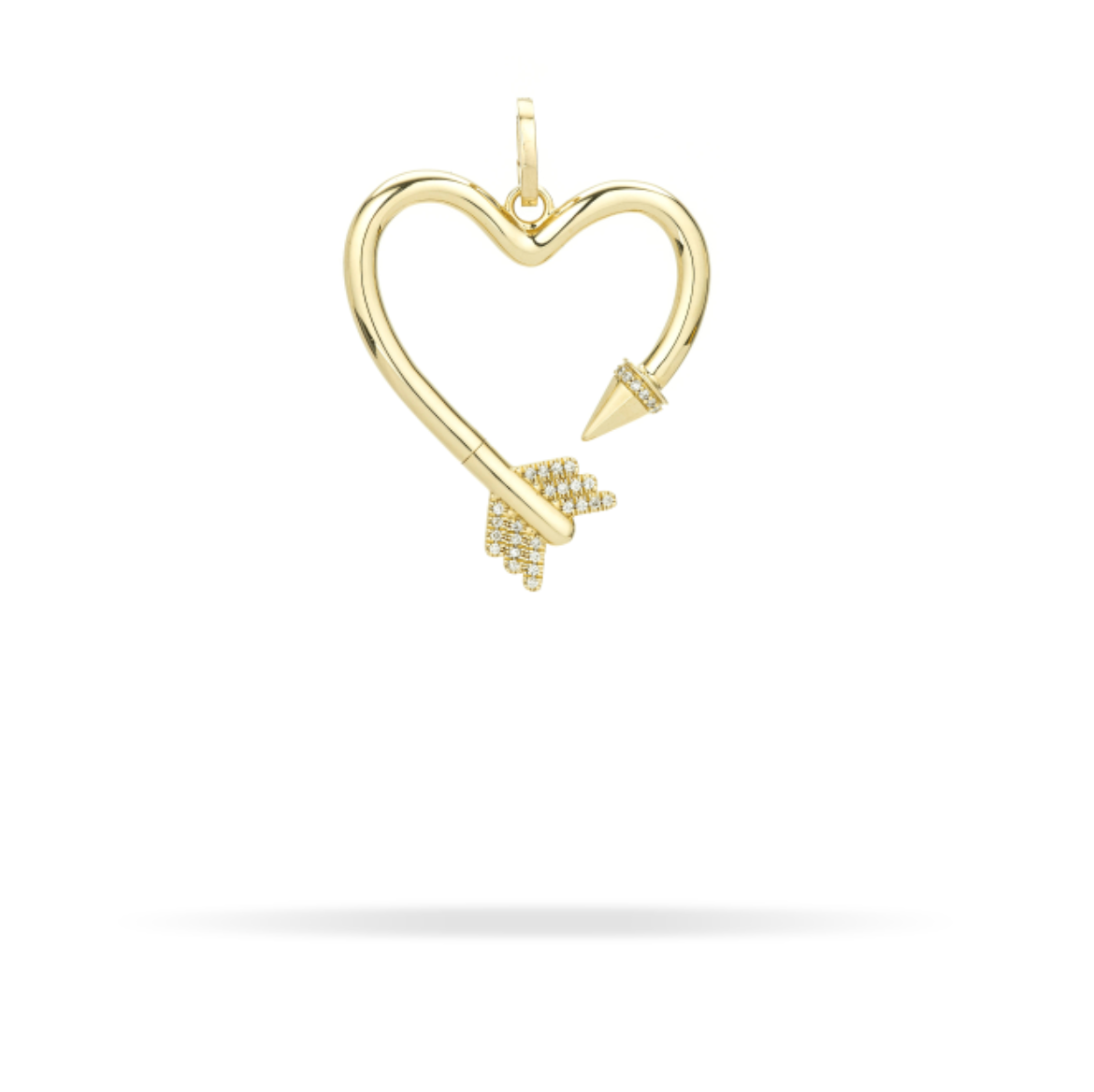 Hinged Diamond Arrow Heart Charm