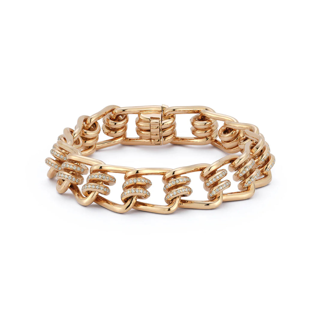 Huxley Gold & Diamond Coil Link Bracelet