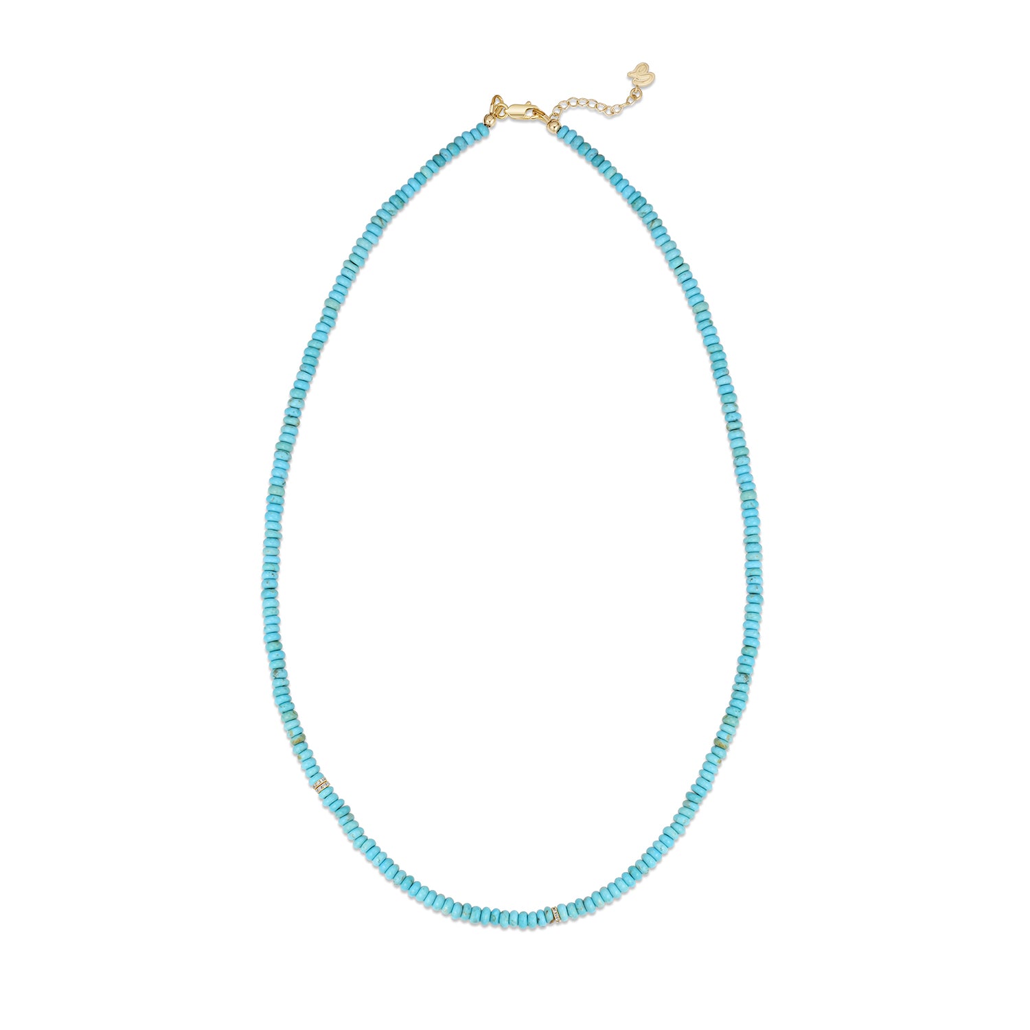 Juliette Turquoise & Diamond Rondelle Beaded Necklace
