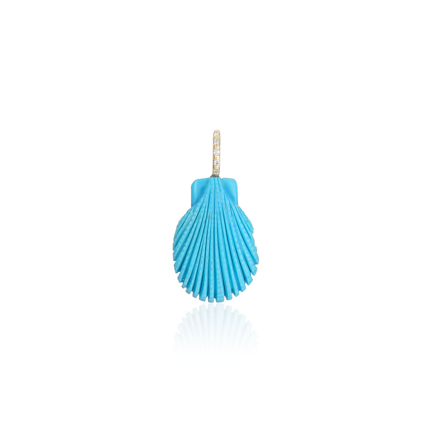 Marella Sleeping Beauty Turquoise Shell Charm with Diamond Bail