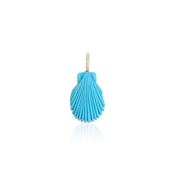 Marella Sleeping Beauty Turquoise Shell Charm with Diamond Bale