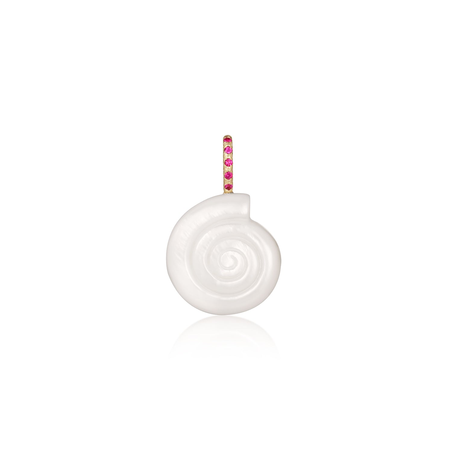 Naia Pink Sapphire & Mother of Pearl Spiral Shell Charm