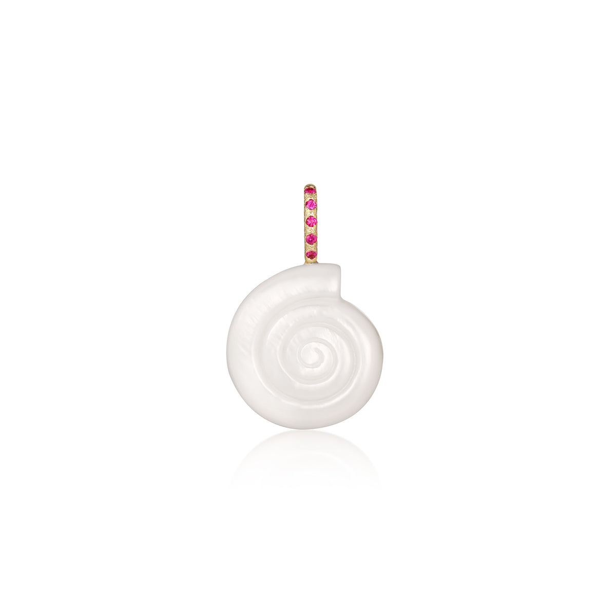 Naia Pink Sapphire & Mother of Pearl Spiral Shell Charm