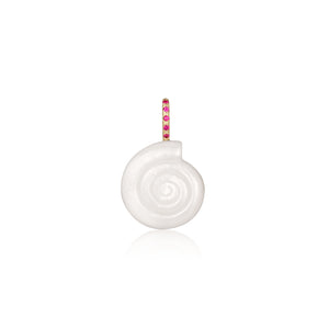 Naia Pink Sapphire & Mother of Pearl Spiral Shell Charm