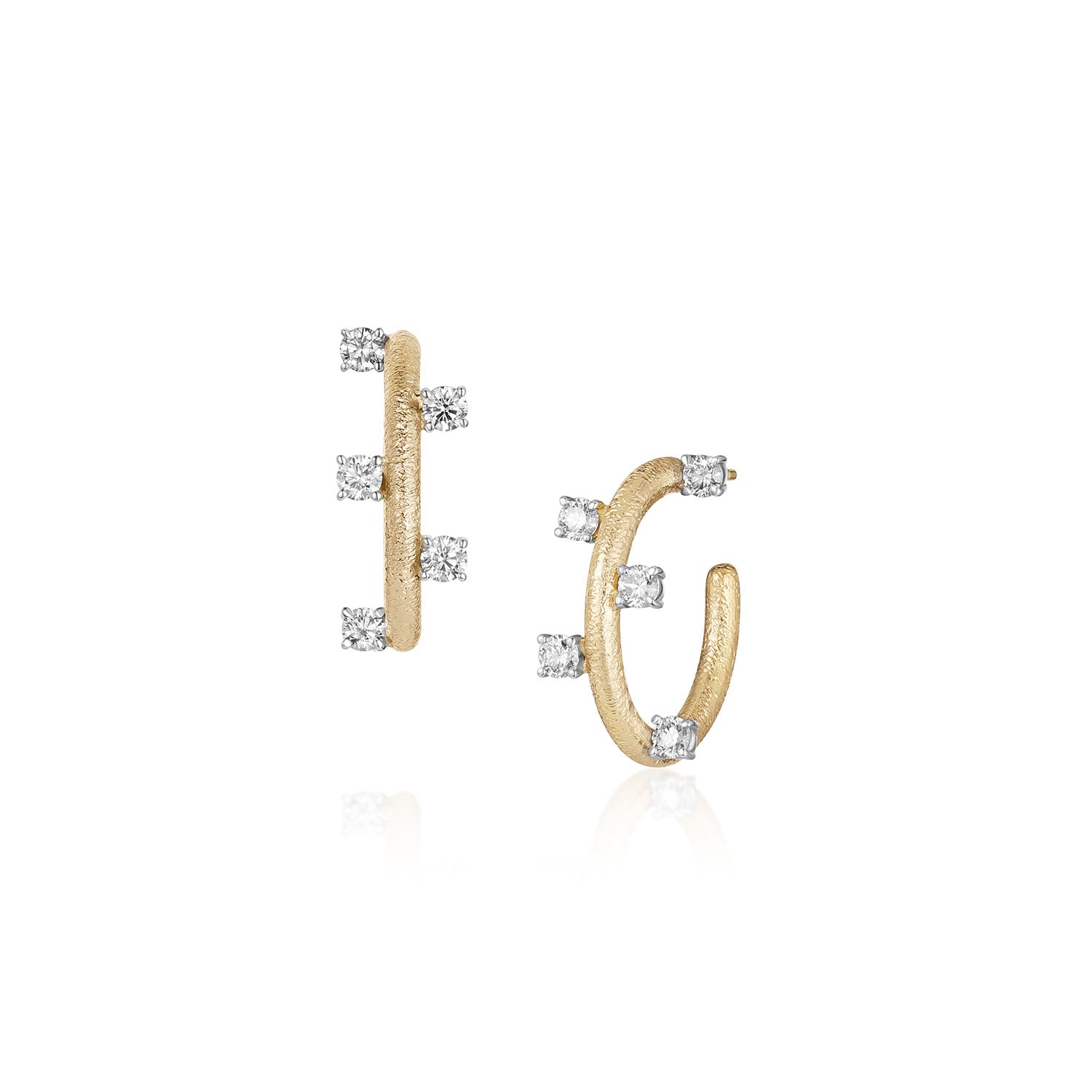 Elsie Scattered Diamond Hoop Earrings