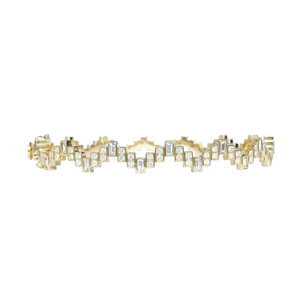 Enlightenment Equilibrium Baguette & Round Diamond Skinny Bracelet