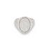 Bright Full Pave Diamond Oval Signet Ring
