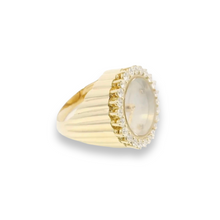 Diamond Lady of the Hour Clock Signet Ring