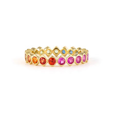 Narrow Show your Love Bezel Set Gemstone or Diamond Eternity Band Ring