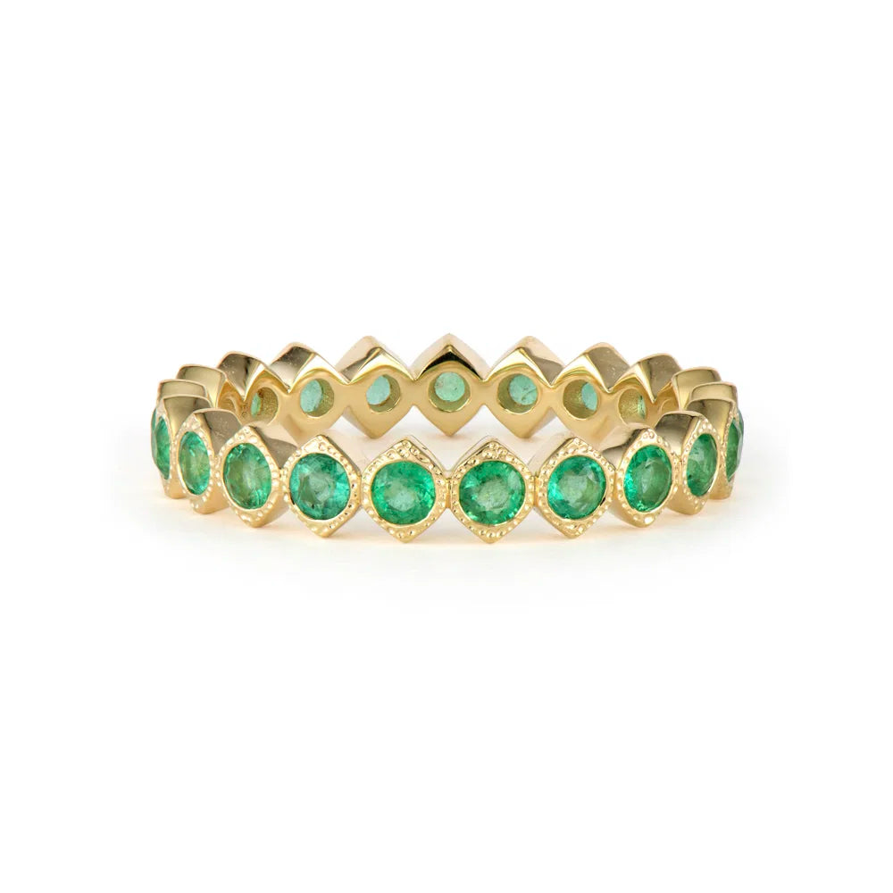Narrow Show your Love Bezel Set Gemstone or Diamond Eternity Band Ring