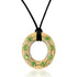 Large Chrome Tourmaline Disc Pendant Necklace