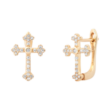 Have a Little Faith Diamond Cross Hinge Back Earrings