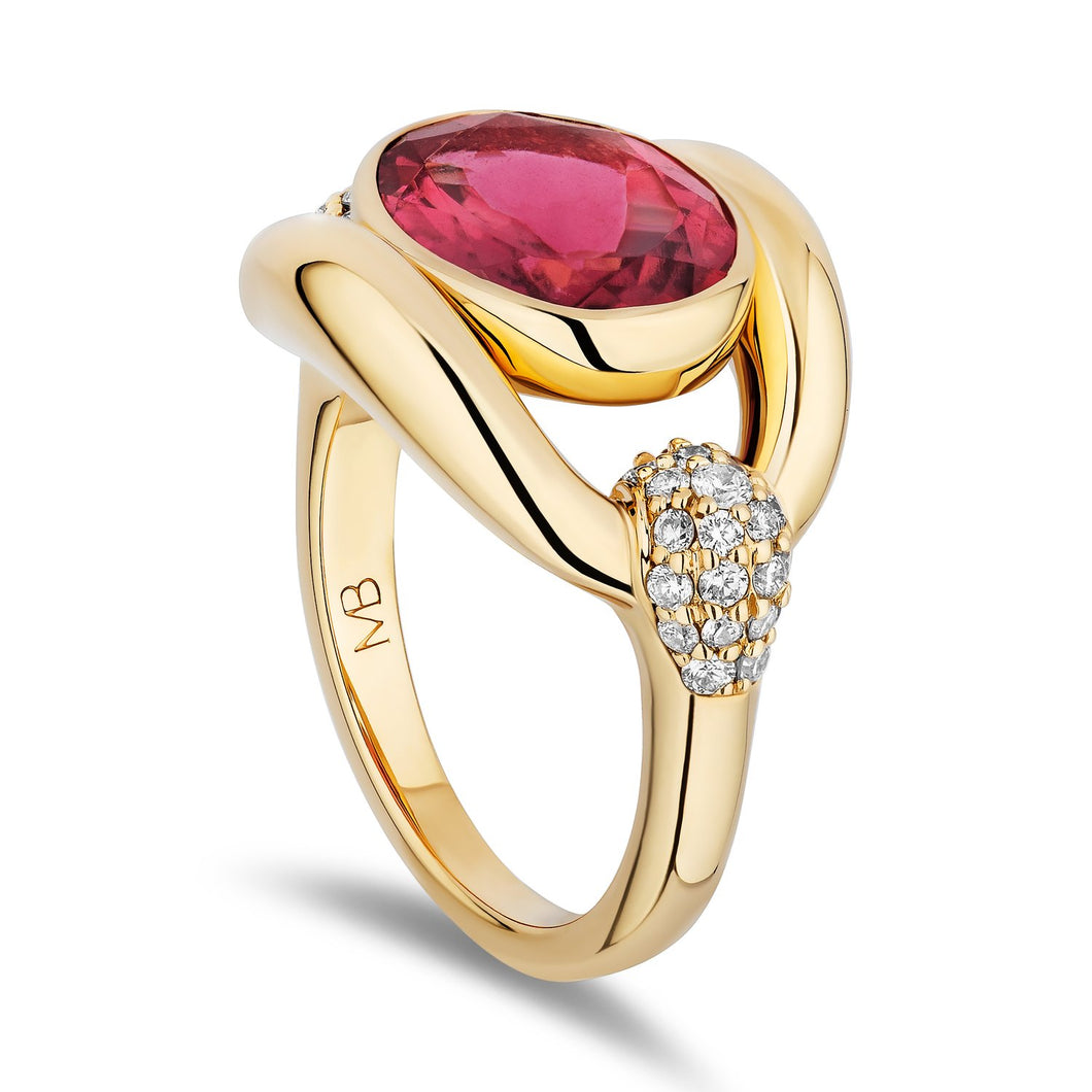 Gemstone Slingshot Solitaire Ring