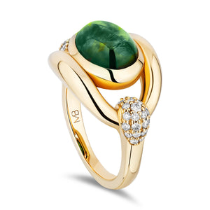 Gemstone Slingshot Solitaire Ring