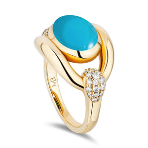 Gemstone Slingshot Solitaire Ring