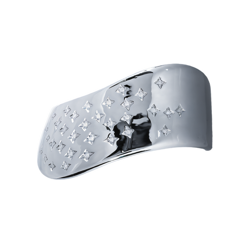 Highgloss Gold & Scattered Diamond Cuff Bracelet