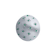 Scattered Diamond or Emerald Matte Dome Ring