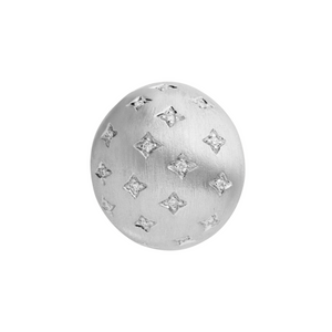 Scattered Diamond or Emerald Matte Dome Ring