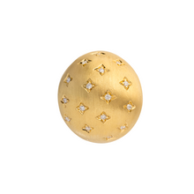 Scattered Diamond or Emerald Matte Dome Ring