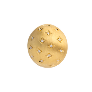 Scattered Diamond or Emerald Matte Dome Ring