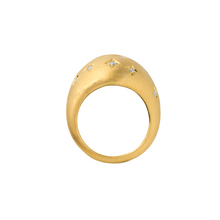 Scattered Diamond or Emerald Matte Dome Ring