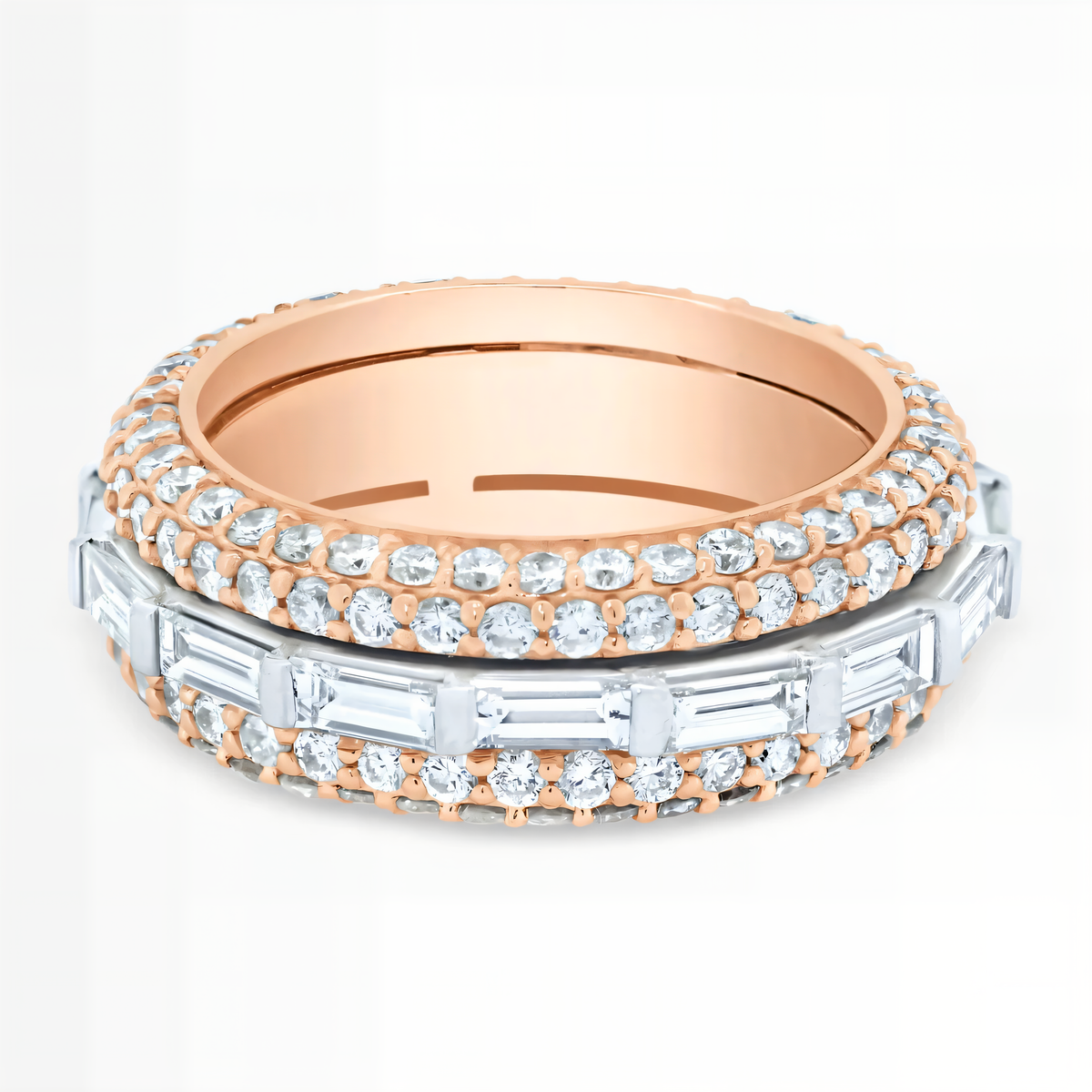 Baguette Diamond Spinner Stacking Ring