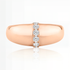 Domed Stacking Ring with Diamond Row