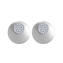 Small Gold & Pave Diamond Disc Earrings