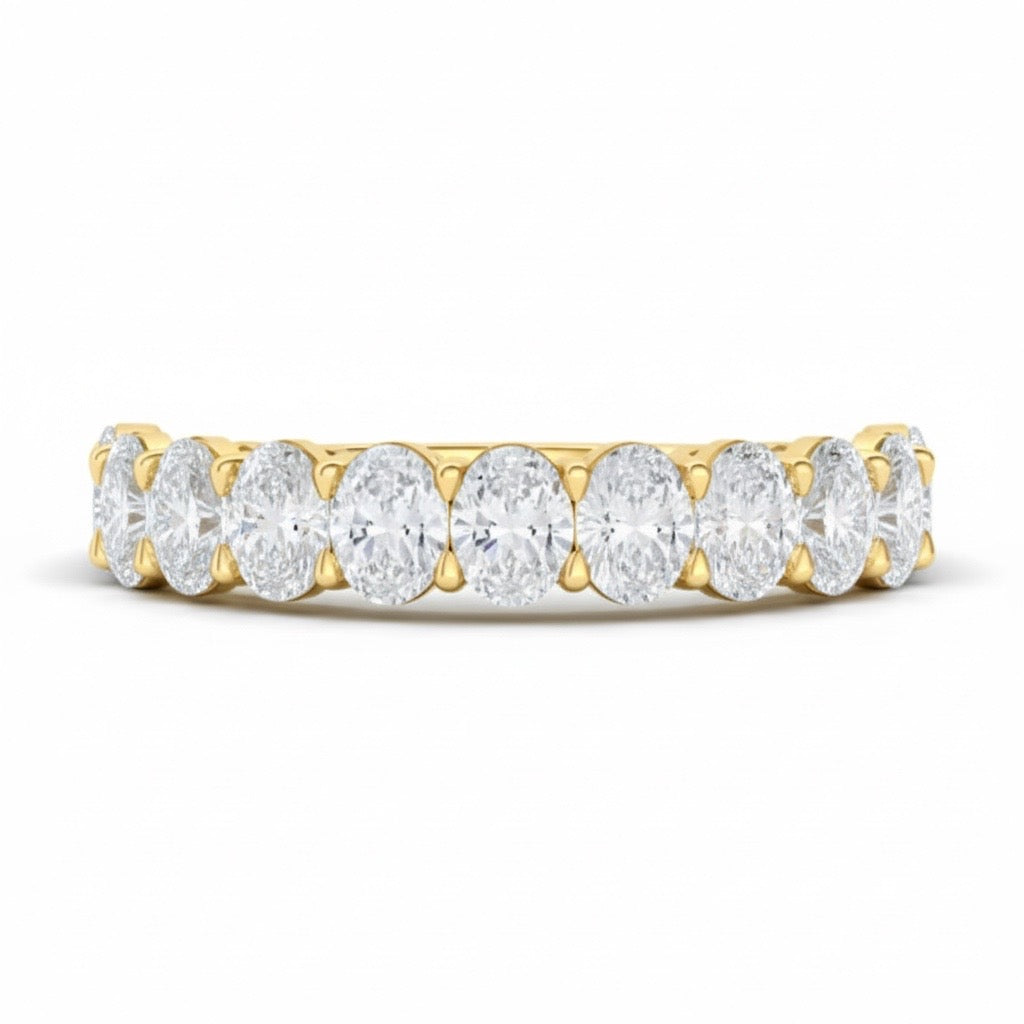 Half Oval Cut Lab Grown Diamond Eternity Band Ring