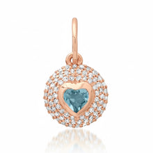 Diamond & Gemstone Bubble Bezel Heart Charm