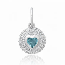 Diamond & Gemstone Bubble Bezel Heart Charm