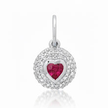 Diamond & Gemstone Bubble Bezel Heart Charm