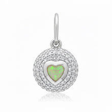 Diamond & Gemstone Bubble Bezel Heart Charm