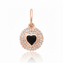 Diamond & Gemstone Bubble Bezel Heart Charm